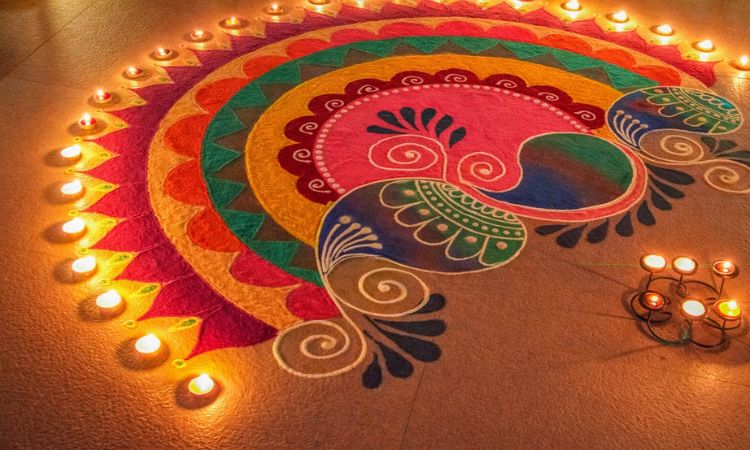 Easy Diwali Rangoli Design 