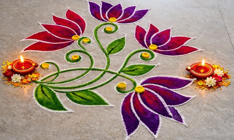 Freehand rangoli design