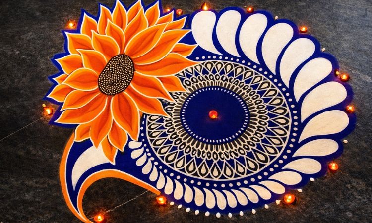 Simple and Easy Rangoli Design 