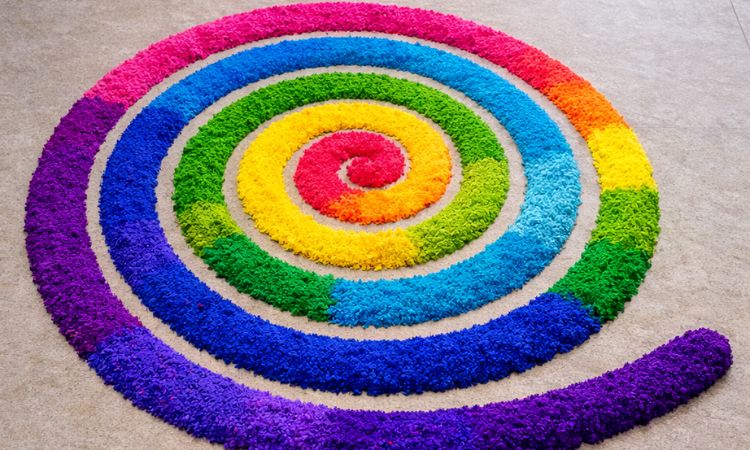 Spiral Pattern Rangoli Design