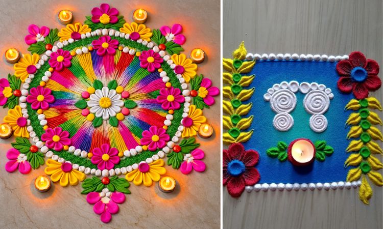 square shape rangoli design 