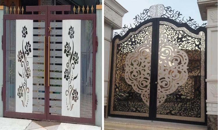 Laser Cut Pattern Iron Gate Design For Home