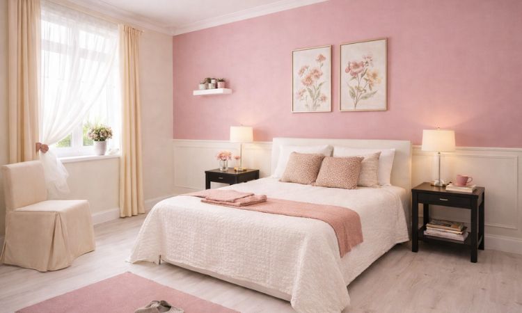Pink and Cream Colour Combination For Bedroom Walls