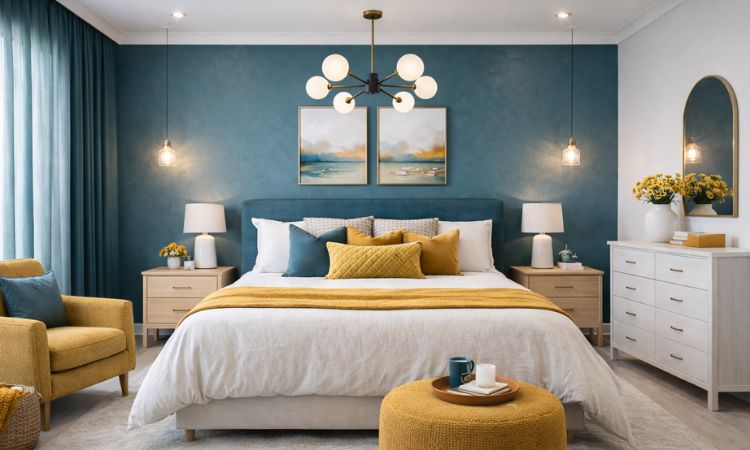 two colour combination for bedroom walls