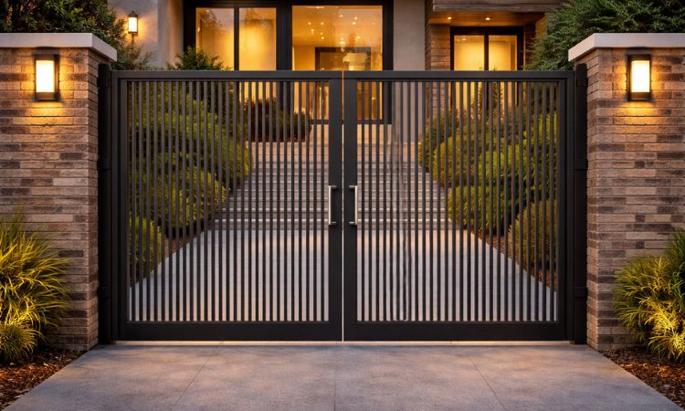 Iron Gate with Slim Vertical Bars
