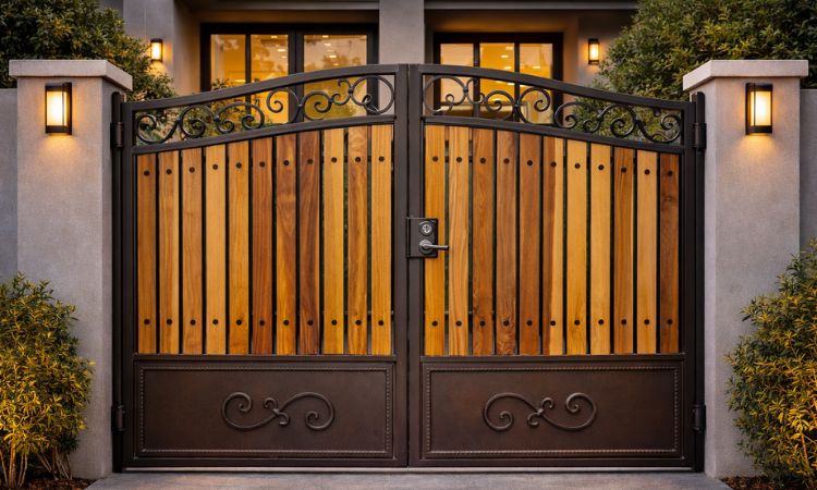 Wooden Paneled Iron Main Gate