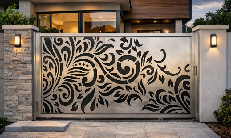 laser cutting iron main gate design