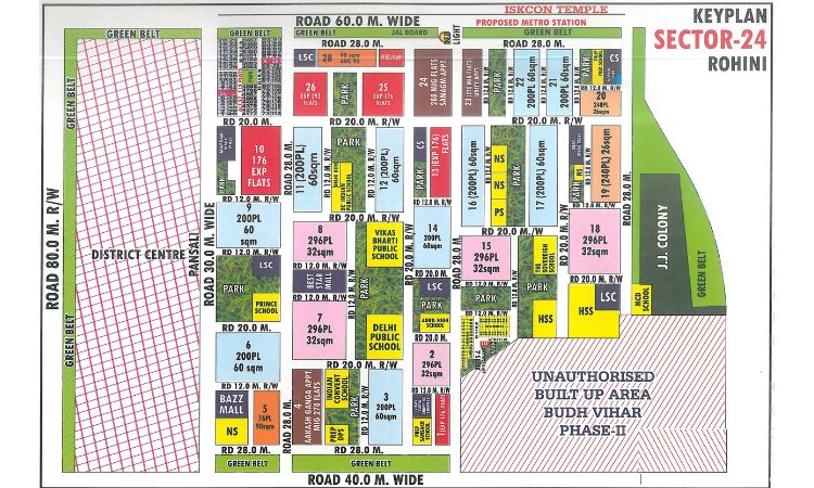 Sector 24 Rohini Map