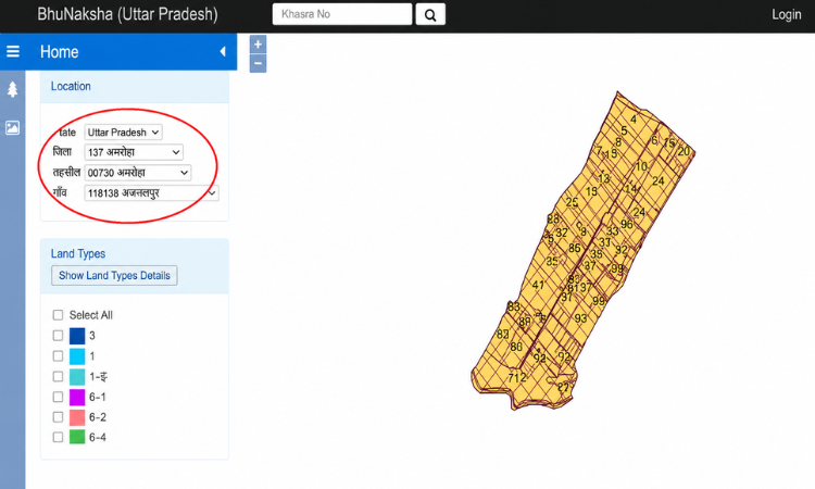 Check Bhu Naksha UP Online