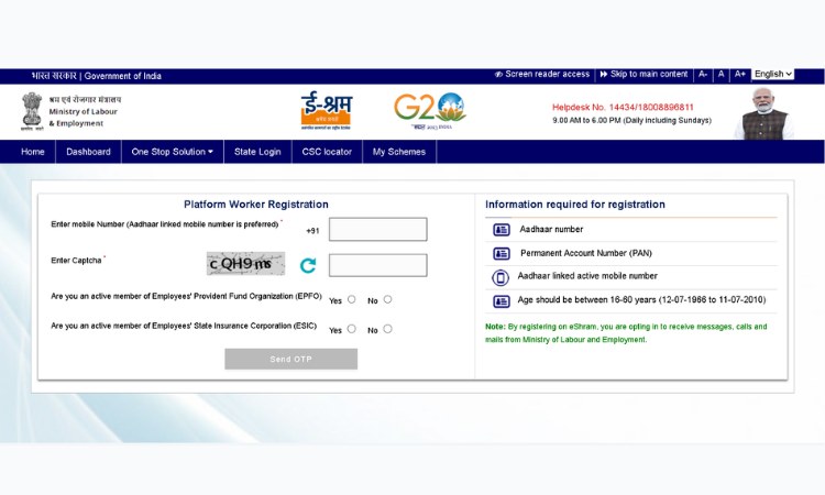 e shram registration 